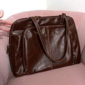 Buxton Soft Brown Leather Briefcase/Shoulder Bag